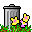 floral trash can