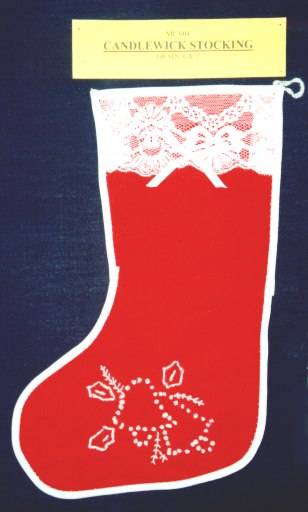 Christmas candlewick stocking