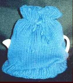 Knitted tea cosy