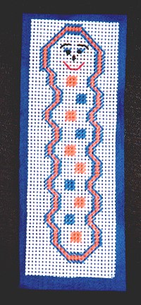 Tapestry bookmark bookworm motif