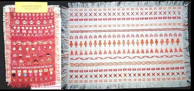 Straight stitch tray cloth